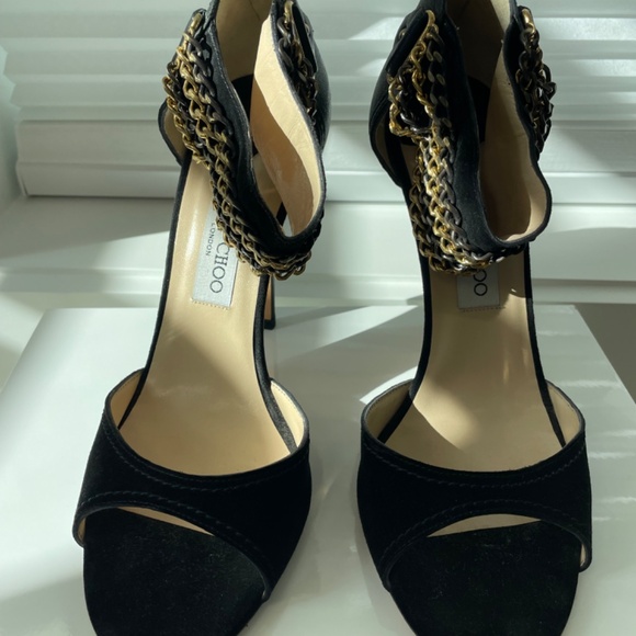 Jimmy Choo Suede and chain detail pumps, Size 41, Black - Picture 6 of 6